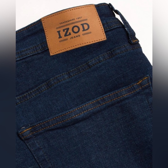 IZOD Men's Denim Jeans - Comfort Stretch Mid Rise Relaxed Fit, 30x32 Dark Harlow - Picture 3 of 5